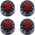 mxuteuk 4pcs Skull Electric Guitar Knob Bass Top Hat Knobs Speed Volume Tone Knob AMP Effect Pedal Control Knobs Black With Red KNOB-S10