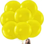 Prextex Yellow Giant Balloons - 8 Jumbo 36 Inch Yellow Balloons for Photo Shoot, Wedding, Baby Shower, Birthday Party and Event Decoration - Strong Latex Big Round Balloons - Helium Quality