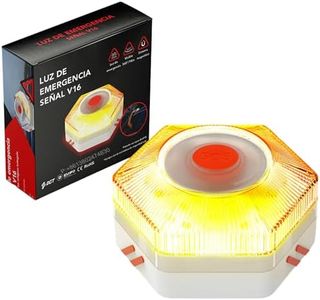 WORLD PRODUCTS STORE Luz Emergencia Homologado DGT – Baliza V16 DGT – Luz Emergencia Coche – Sustitutivo Triángulo de Emergencia- Resistente Agua - Luz Avería Accidente – Visibilidad 1 KM