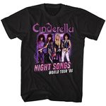 Cinderella Rock Band Night Songs Tour Black 2-Sided Adult T-Shirt Tee