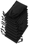 Black Cotton Drawstring Bags, Reusable Quality with Double String, For Pantry Gifts Kitchen Wardrobe, Black, 4 x 6 inch - 12 pack, Rectangular classic