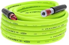 Flexzilla Air Hose with ColorConnex Industrial Type D Coupler and Plug, 3/8 in. x 50 ft., Heavy Duty, Lightweight, Hybrid, ZillaGreen - HFZ3850YW2-D