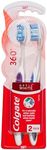 Colgate 360° Advanced Optic White Manual Toothbrush, Value 2 Pack, Soft Bristles With Teeth Whitening Actions