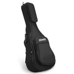 Donner Full Size Acoustic Guitar Gig Bag Backpack for 40 41 inch, 10mm Sponge Pad, Soft Case Cover, 600D Nylon Oxford Waterproof Nonwovens Interior, Two Pockets Black