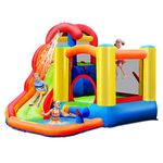 HONEY JOY Inflatable Water Slide, 6 in 1 Toddler Giant Blow Up Bouncy Water Park w/Splash Pool, Outdoor Water Bounce House Water Slides Inflatables for Kids and Adults Backyard(Without Blower)