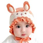 REFFER Baby Winter caps Unisex Beanie fit for 6 Months to 3 Years Old Toddler Baby Woolen Winter Caps for Kids Boy's and Girl's Free Size (Orange)