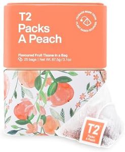 T2 Packs A Peach Fruit Tea, Fruit Tisane Teabags in T2 Icon Tin, 25 Count