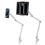 LULULOOK Tablet Stand,360 Degree Rotating Adjustable Aluminum Alloy Desk Phone Holder Tablet Holder for All 4.7-13 Inch iPad Pro 13/12.9/Air 13in,iPhone 16,Galaxy Tabs,Phones,Kindle,Tablet (2 Clips)