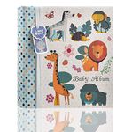 Baby Boy Blue Slip in Case Memo Photo Album 4 x 6'' for 200 Photos - Woodland Animals