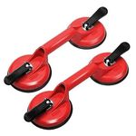 SHOPOLIFE Premium Suction Two Cup Head Glass Carrying Handle Lifter Puller Heavy Duty Metal Body 100 Kg Capacity Tile and Glass Lifter Vacuum for Glass Table, Granite, Plate (2Pc and Multi Colour)