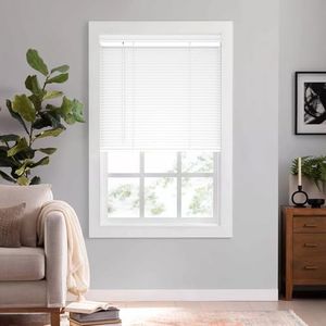 Romswi Faux Wood Blinds 2 inch - Custom Premium PVC Blinds for Windows, Elegant Cordless Window Blinds for Window Inside/Outside Mount (Actual Size 22.5" W x 64" H) White