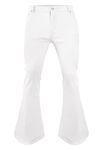 Mens Bell Bottom Pants 70s，Disco Flared Pants Fit 60s 70s Outfits for Men，Mens Bell Bottom Vintage Jeans White