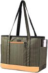 Monanller Fashion Teacher Tote Bag, Large Teacher Utility Work Bags with Laptop Compartment for Women Men, Teacher Carry Bag, Green, 17*6.8*13inches, Teacher Tote Bag