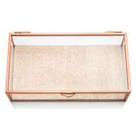 Weddingstar Large Rectangle Glass Jewelry Box Organizer Rose Gold Edges - Non-Customizable