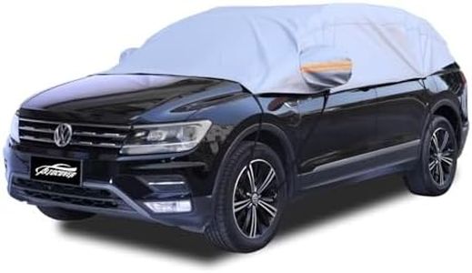AltoCover Half Car Cover, Windshield Cover for Ice and Snow with Cotton Liner, Car Cover Waterproof All Weather for Snow, Sun, Rain, Dust, UV Protection Fit SUV L