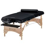 Master Massage Gibraltar 32" Width Olympic LX Portable Massage Table, Black- Extra Wide for Larger Clients, Supports Weight Up to 800lbs.- Tattoo Spa Salon Facial Beauty Bed, Lash Tables