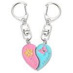 Best Friend Keychains for 2 Girls Friend Christmas Birthday Gifts for Women Matching Heart Keychain for Besties Sister Friendship Gift for Friends Long Distance Relationship Gifts for Teen Girls