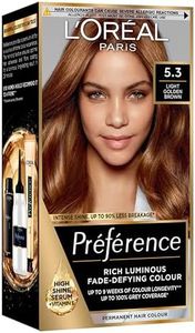 L'Oreal Paris Preference Hair Dye, Luminous Permanent Rich Hair Colour, Long Lasting Brilliance, Achieve Radiant, Salon-Inspired Results, Shade: 5.3, Virginia
