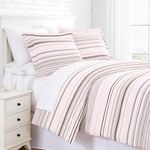 Southshore Fine Living, Inc. 3-Piece Oversized King Comforter Set, Down Alternative All-Season Comforter with Matching Shams, Striped Bedspread for King or Cal King Beds, Coastal Stripes Taupe