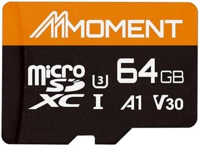 MMOMENT 64GB Micro SD Card, Micro SDXC Memory Card, A1, UHS-I, U3, V30, 4K UHD Memory Card for Nintendo-Switch, GoPro, Tablet, Up to 95MB/s Read, 45MB/s Write Speed, SD Adapter Included