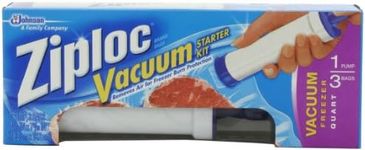 Ziploc Vacuum Starter Kit, 3-Quart Bags, 1-Pump