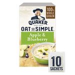 Quaker Oat So Simple Apple and Blueberry Porridge Sachets 36 g, 10 Count (Pack of 6)