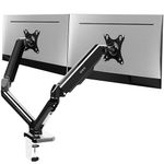 VIVO Dual Arm Monitor Desk Mount Height Adjustable, Tilt, Swivel, Counterbalance Pneumatic Stand, VESA Bracket Arm Fits Most Screens up to 32 inches, Classic, STAND-V002O