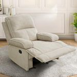 YuuYee Nursery Rocking Chairs,Velvet Rocker Recliner Nursing Chair,Oversized Nursery Recliner Glider Chair with Extra Wide Footrest for Breastfeeding,Beige