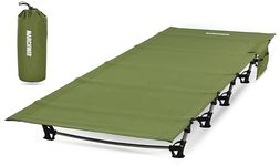 MARCHWAY Ultralight Folding Tent Camping Cot Bed, Portable Compact for Outdoor Travel, Base Camp, Hiking, Mountaineering, Lightweight Backpacking (Army Green)