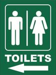 999Store office supplies sunboard Male/Female Toilets in Left Hotel and Hospital Sign Board sticker signage (15x20 Cm)