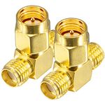 onelinkmore SMA Male Antenna Adapter SMA Adapter Splitter 2-Way SMA Male to Dual SMA Female Connector Splitter Antenna Converter for LAN Devices Coaxial FPV Radio Baofeng Yaesu Camera Pack of 2…