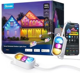 Govee Permanent Outdoor Lights Prism, 100ft with 36 Triple-Color Lighting Heads, 100+ Scene Modes, Up to 60lm for Outdoor Decor, IP68 Waterproof, Works with Alexa, Google Assistant & Matter, White