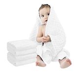 FOOK FISH Muslin Baby Towel Super Soft Cotton Baby Bath Towel 2 Pack 6 Layers Infant Towel Newborn Towel Blanket Suitable for Baby's Delicate Skin 40 x 40inches (White)