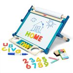 Melissa & Doug Magnetic Tabletop Easel, Deluxe Double-Sided Wooden Art Set with Chalkboard, Dry-Erase Board, Paper Roll Holder, Magnets & Art Supplies, Preschool Learning Toys for Kids Ages 3+