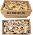 VOYTO Natural Firelighters for BBQ, Pizza Oven, Wood & Log Burner - Wood Wool & Wax Coated Fire Starters for Instant, Safe, and Clean Fire Ignition (400)