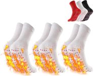 Tourmaline Acupressure Self-Heating Shaping Socks, Afiz Tourmaline Slimming Health Sock, Magnetic Self-Heating Socks (White)