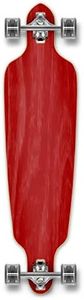 YOCAHER Drop Through Graphic Complete Longboard Professional Speed Skateboard-Red