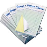 FMP Brands Double Part Guest Check Pads for Restaurants, Server Note Pads Total 500 Sheets (10 Pads), Perforated 2 Part Carbonless Copy Check Book for Bars, Cafes and Restaurant Orders