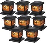 MAGGIFT 8 Pack Solar Flame Post Lights