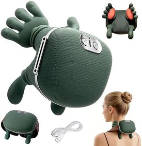4D NackenmassagegeräT Kabellos, Massagegerät Nacken Schulter, 3 Massagegrade & 2 Temperaturstufen, NackenmassagegeräT Mit WäRme, für Zuhause, BüRo, Reisen, Entspannen Sie Muskeln, Lindern MüDigkeit