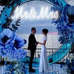 Mr&Mrs Neon Sign LED Wedding Neon Sign for Wedding Wall Decor Engagement Valentines Day Wedding Party Decor Home Bar Club Decorations Bedroom Room Decor Wall Art Wedding Gift for Women Cold White 21.6x6"