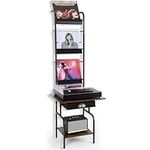 Tall Record Player Stand with Vinyl