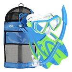 U.S. Divers Dorado JR Mask Fins Snorkel Set, Fun Blue, Small