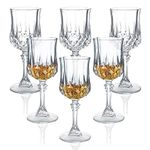 Cordial Glasses Set of 6 1.7oz/50ml Shot Glasses with Stem, Tequila Shot/Sherry Glasses/Fancy Shot Glasses/Crystal Shot Glasses/Super Cute Shot Glasses