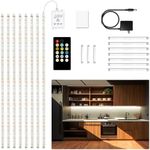 DAYBETTER 8 PCS Under Cabinet Lighting Kit, Bright Under Cabinet Lights, Flexible Led Strip Lights with Remote, for Kitchen Cabinets Shelf Desk Counter, 2700K-6500K Warm to Daylight White, 13.2ft