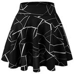 Noelia Girls Kids Skater Skirts with Attached Inner Shorts (9-10 Years, Black)