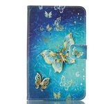 Mo-Beauty Case for Amazon Kindle Fire 7,PU Leather Wallet Case Colorful Pattern Design Flip Wallet Case Cover for Kindle Fire 7 (7" Inches Display), Butterfly