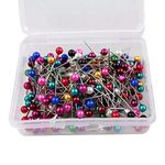 Harlington Group Dressmaking Pins Sewing 200 PCs Round Pearl Head Pins Wedding, Decorating Crafts, Sewing, Stainless Steel Pins Dressmakers (Multicoloured)