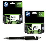 HP 965XL Ink Cartridge (Black) Twin (Set of 2) with 3in1 Multi-Function Mobile Phone Stand, Stylus Pen, Anti-Metal Texture Rotating Ballpoint Pen (Very Colors)