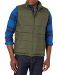 Amazon Essentials Men's Midweight Puffer Vest, Olive, S